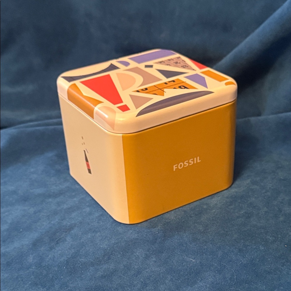 Fossil Multicolor Abstract Tin Box